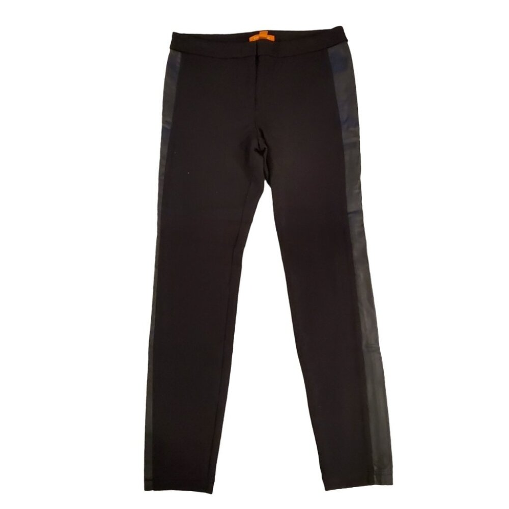JOE FRESH | Faux Leather  panel black slim leg leggings (Size 8)
